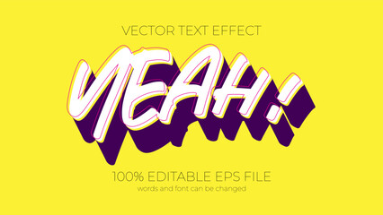 yeah editable text effect style, EPS editable text effect