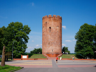 BREST, BELARUS - AUGUST 18, 2022: Kamenets tower. Belaya Vezha defensive tower Built in 1271-1288 - 527267291