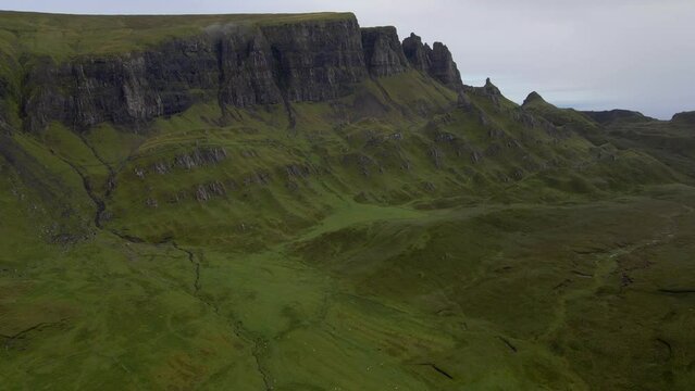 Stuning landscape view off the Quiraing on the Isle of Skye in Scotland	