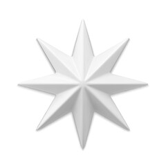 Obraz premium White star 3d Christmas decorative design vector illustration