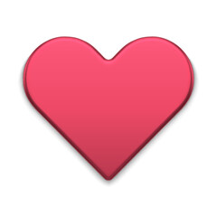 Red heart shape symbol of love realistic 3d vector illustration.