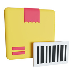 delivery box barcode 3d icon illustration