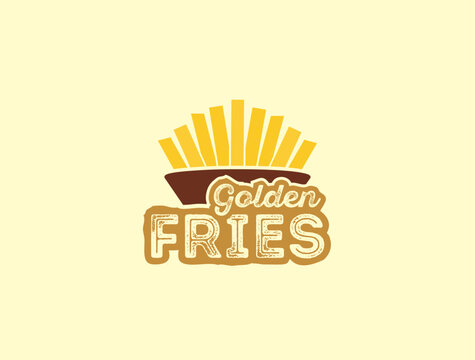 Golden French Fries Takeaway Illustration Vector