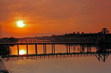 Fototapeta premium sunset on the river