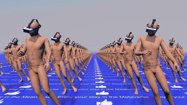 A group of zombie like people living in the metaverse, Luma Matte