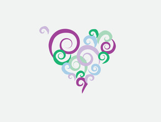 Abstract Spiral colorful Heart Illustration