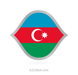 Azerbaijan national team flag in style for international basketball competitions.