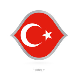Turkey national team flag in style for international basketball competitions.