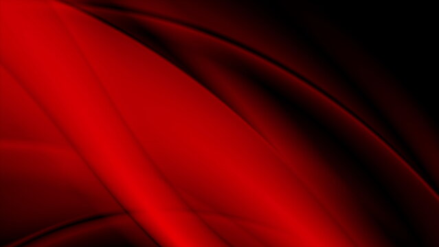 Dark red smooth blurred waves abstract background