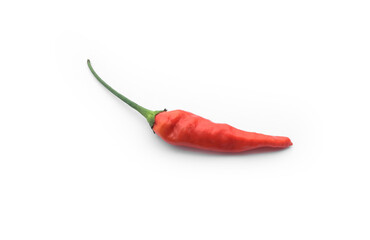 Isolated Karen organic ripe hot pepper on white background. Asian spicy ingredient food concept.