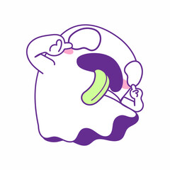 cute little ghost vector illustration set, ghost halloween