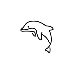 Jumping dolphin ocean fish icon | vector sign design