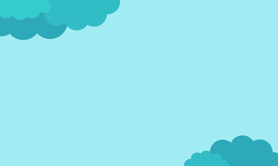 Simple horizontal background with Blue Sky and Clouds at the top and bottom of the frame, vector illustration with. You can use it as a printable background and place your text.