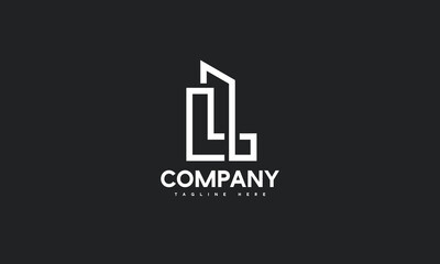 minimal letter L logo template