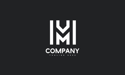 minimal letter M logo template