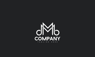 Fototapeta na wymiar minimal letter M logo template