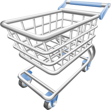 A shiny shopping cart trolley vector illustration