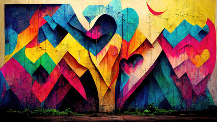 Kleurrijke spuitverf graffiti muur als achtergrond textuur