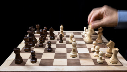 chess game with hand