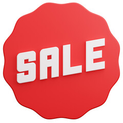 sale sign for online shopping promotion on transparent background. 3D Illustration