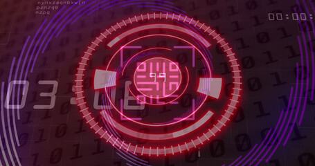 Image of scope scanning with data processing and qr code