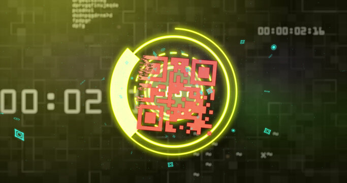Image of scope scanning with qr code over data processing
