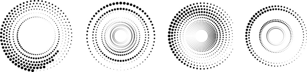 Halftone dots in circle form. round logo . vector dotted frame . design element