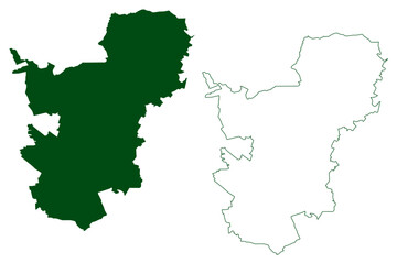 Fototapeta premium San Luis de la Paz municipality (Free and Sovereign State of Guanajuato, Mexico, United Mexican States) map vector illustration, scribble sketch map