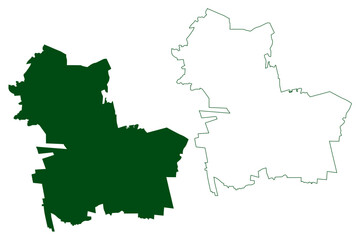 Obraz premium Santa Cruz de Juventino Rosas municipality (Free and Sovereign State of Guanajuato, Mexico, United Mexican States) map vector illustration, scribble sketch map