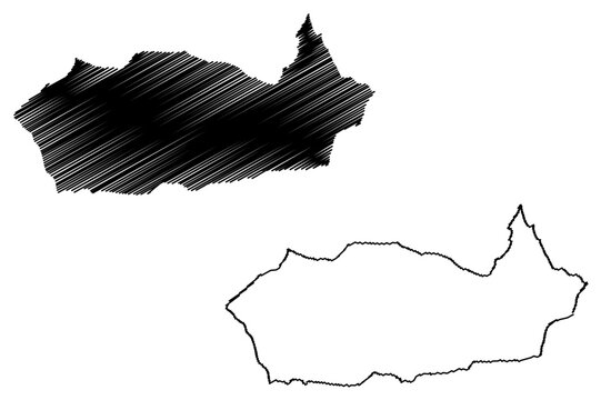 Cubagua island (Bolivarian Republic of Venezuela, Cenrtal America, Caribbean islands) map vector illustration, scribble sketch Isla de Cubagua map
