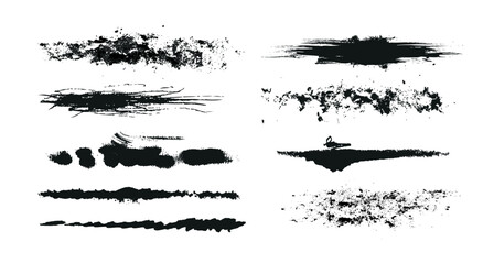 set of black and white splashes