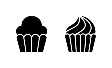 Cup cake icon vector. Cup cake sign and symbol