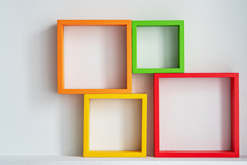 Abstract background with colorful squares.