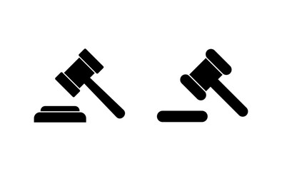 Gavel icon vector. judge gavel sign and symbol. law icon. auction hammer