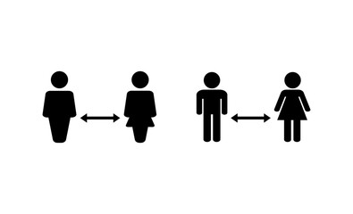 Social distancing vector. social distance sign and symbol. self quarantine sign