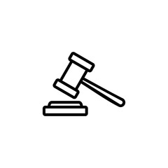 Gavel icon vector for web and mobile app. judge gavel sign and symbol. law icon. auction hammer