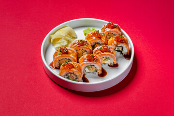 California roll with salmon