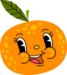 30 th cartoon orangecharacter for print design. Funny vector illustration.