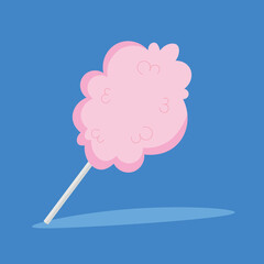 marshmallows on a stick on a blue background