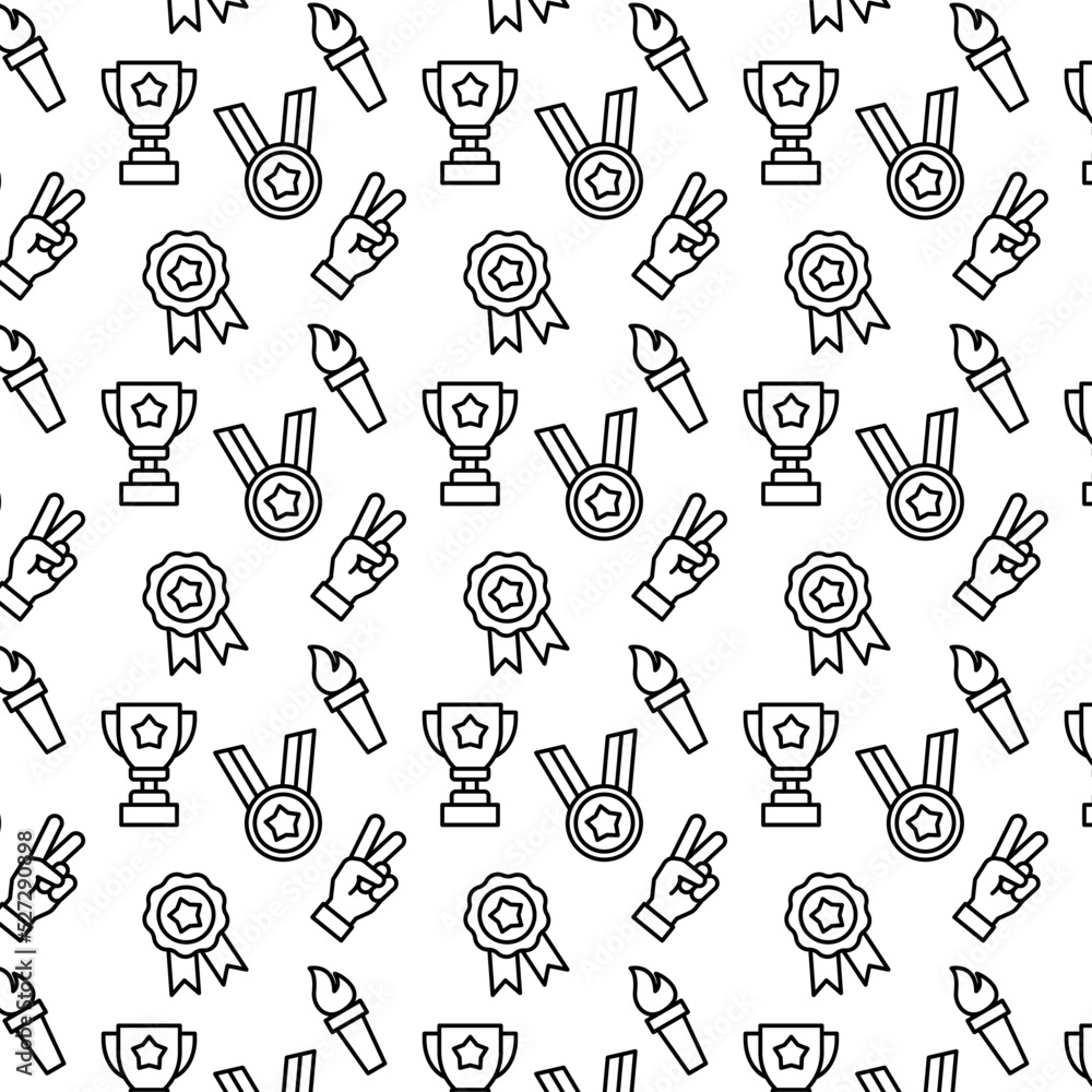Poster sports pattern theme editable monochrome seamless vector pattern with modern style