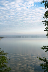 early summer morning on river Ob