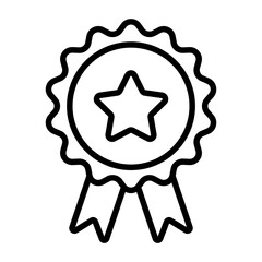 Reward grade star award ribbon or prize medal