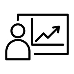 Business presentation chart line outline icon