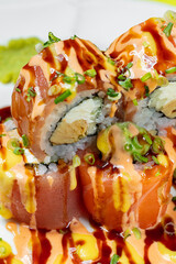 Roll with tuna and salmon