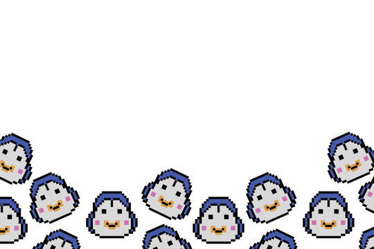 Penguin Pixel Art Background Design