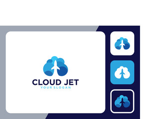 cloud logo design with jets and flying