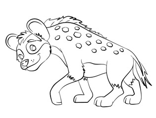 Hyena. Element for coloring page. Cartoon style.