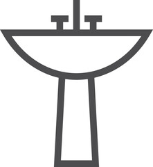 Bathroom sink icon. Hand washing ceramic basin