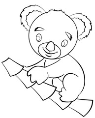 Koala. Element for coloring page. Cartoon style.