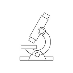 microscope vector icon,microscope lab icon line on white background